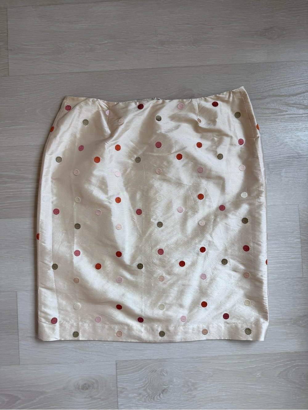Vintage Y2K 100% Silk Polka Dot Skirt Talbots 16